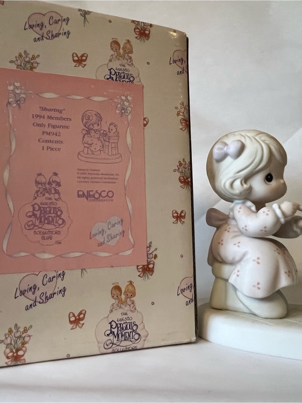 Enesco Precious Moments Figurine - White & Pale Pink
